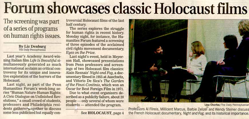 Forum showcases classic Holocaust films