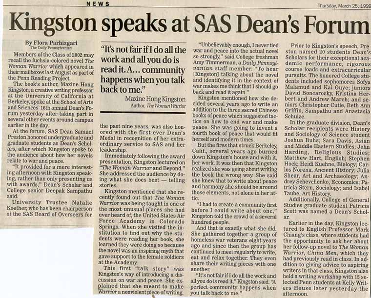 Kingston speaks at SAS Dean's Forum