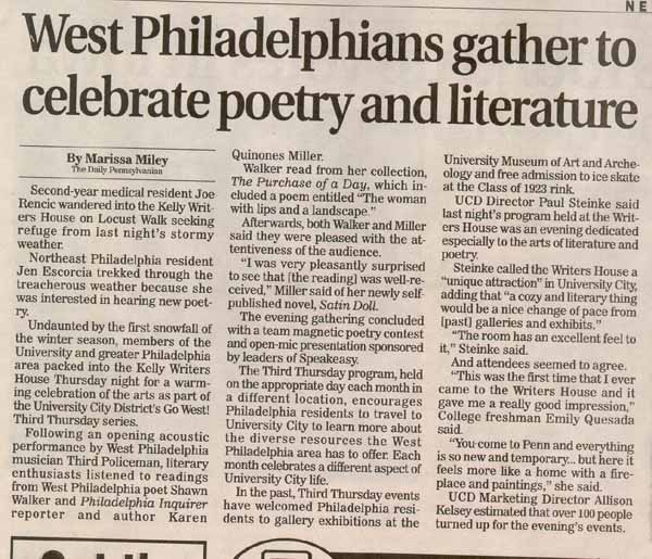 West Philadelphians gather to celebrate poetry and literature