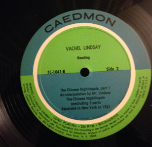 Side 2 of Caedmon Vachel Linday record
