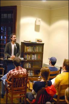 Author Paul LaFarge speaks at the Kelly Writers House yesterday evening about the eccentric 
    writer whose work he translated.